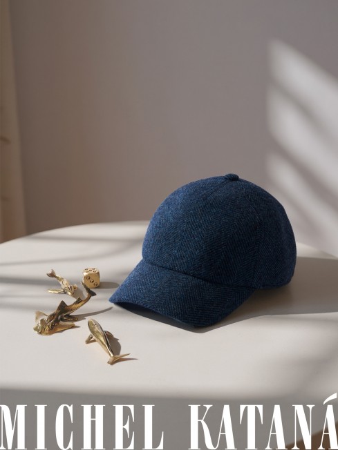 Кепка с козырьком, Бейсболка Мужская-Унисекс TWEED GLASGOW MARIN MIST из твида (Плотная Костюмно-Блейзерная ШЕРСТЬ) TWEED.6-GLASGOW/MARIN.MIST